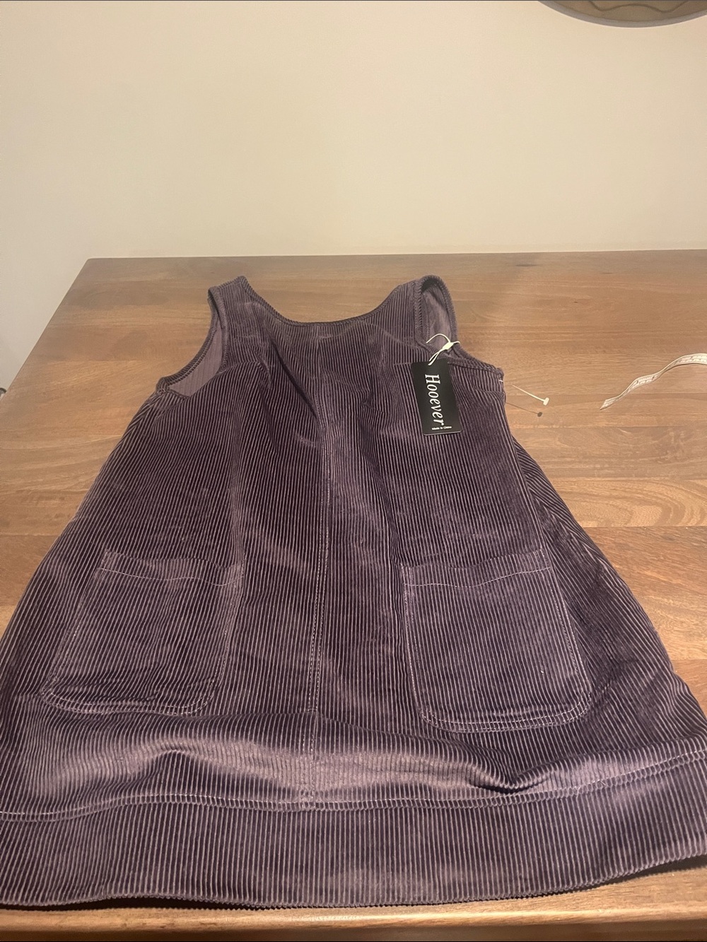 Purple Corduroy Pinafore Dress
